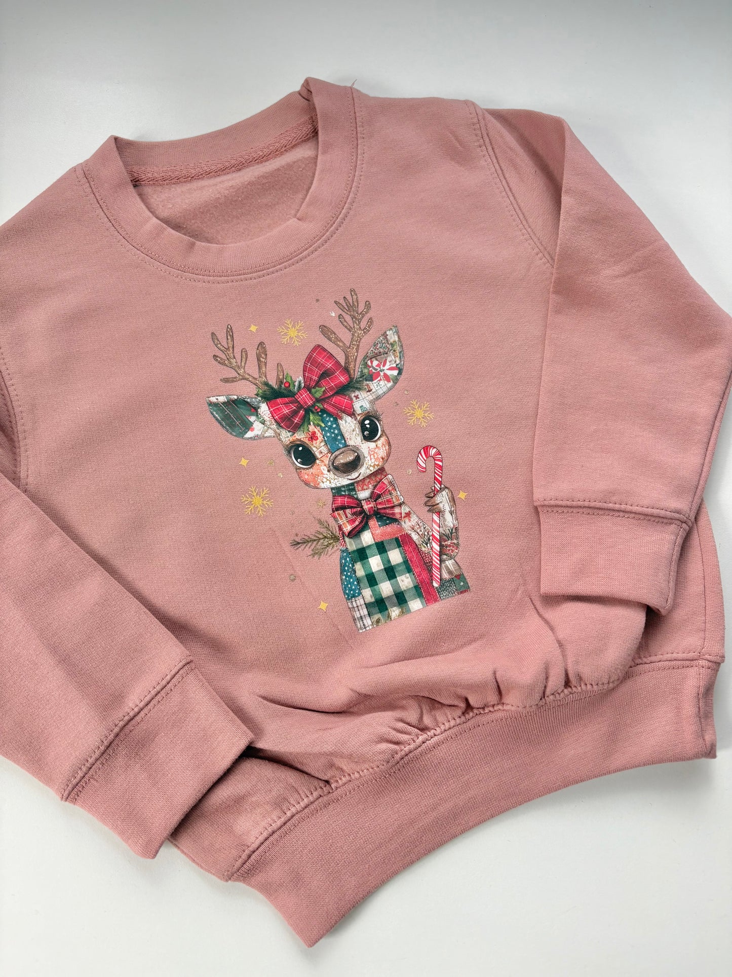 Patchwork Deer Christmas Sweatshirt